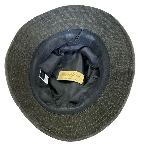 Mizen Head Mens Medium 100% cotton Heathered Brown Fedora Brimmed Hat size 7 1/8 - Picture 3 of 5